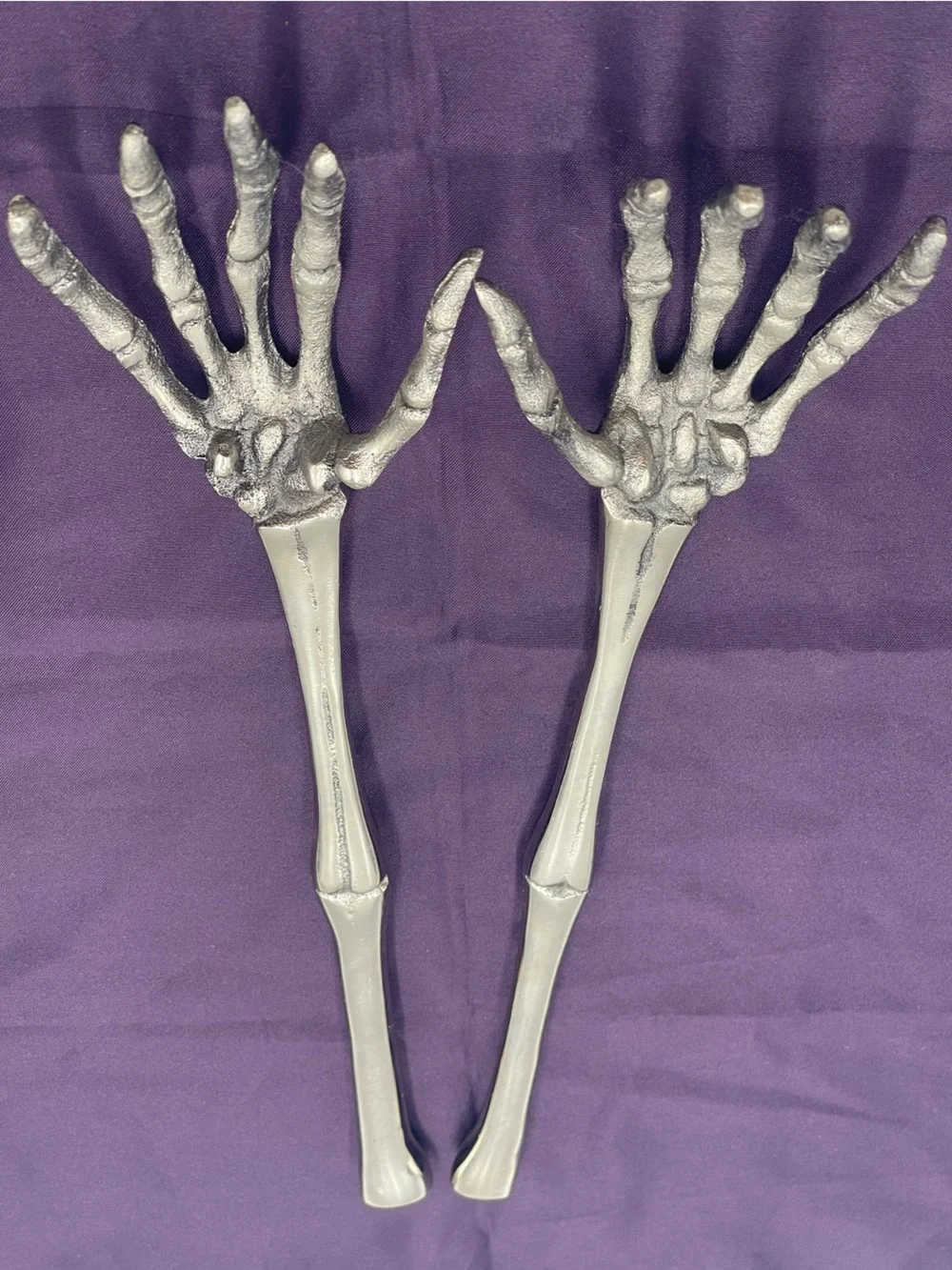 Halloween Gothic Spooky Metal Skeleton Bone Arm & Hand Salad Forks /Prop Display